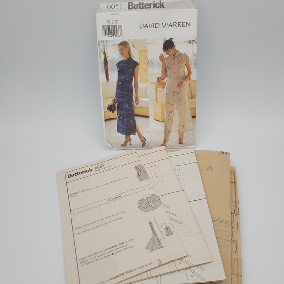 UNCUT Buttrick 6057 David Warren Asian Inspired Dress Sewing Pattern - Picture 5 of 6